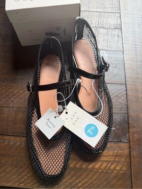 NWT in box! A New Day Black Mesh Ballet Flats Size 7.5